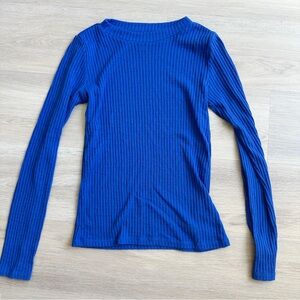 Pilcro Royal Blue Ribbed Blouse size xs